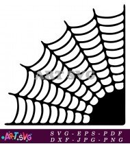 Black Halloween Spider Web SVG Design