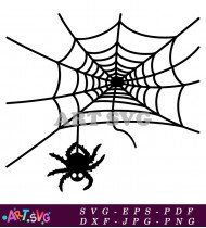 Black And White Spider Web Design Vector SVG