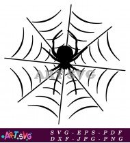 Spider Web With Spider Halloween Clip Art SVG