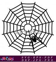 Spiderweb And Spider Halloween Cricut SVG