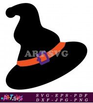 Witch Hat With Buckle Halloween Clip Art SVG