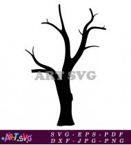 Bare Branches Silhouette Design For Halloween SVG