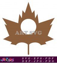 Maple Leaf With Center Hole Blank Printable SVG 1