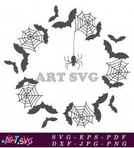 Halloween Bats Wreath Cut File SVG 1