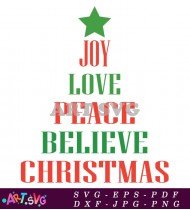 Christmas Joy Peace Believe Festive SVG Design