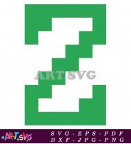 Abstract Pixel Art Green And White Design SVG