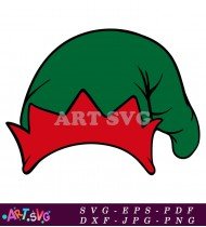 Christmas Elf Hat With Red And Green SVG