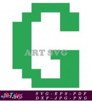 Simple Green And White Pixelated Design SVG 2