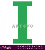 Green White Pixelated Letter Shape Design SVG