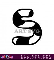 Abstract Black And White Swirled Letter SVG