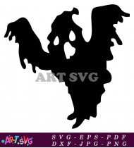 Ghost Flying In The Night Clip Art SVG