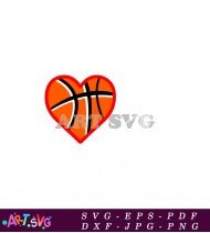 Basketball In Heart Shape Vector Graphic SVG