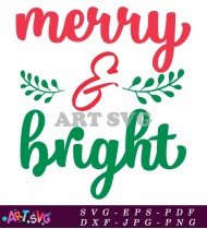 Merry And Bright Christmas Ornament SVG