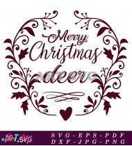 Merry Christmas Deer Printable SVG Cut File