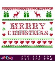 Red And Green Christmas Ornament Design SVG