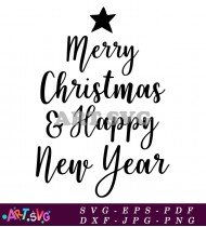 Merry Christmas Happy New Year Quote SVG