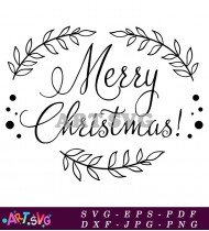 Elegant Merry Christmas Calligraphy Quote SVG