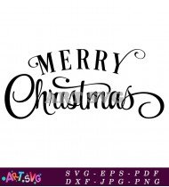 Merry Christmas Script Lettering Style SVG