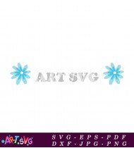 Cute Blue Flower Snowflake Winter Graphic Design SVG