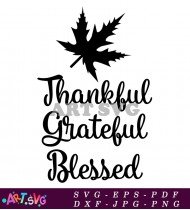 Thankful Blessed Grateful Autumn Thanksgiving Clip Art SVG