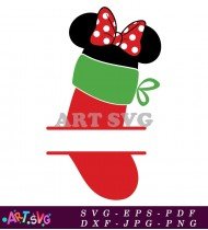 Christmas Stocking Red Green Design SVG