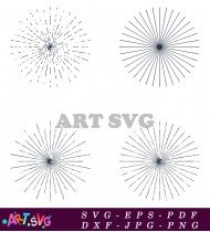 Black and White Starburst Festive Sparkle Clipart SVG