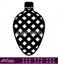 Black and White Checkered Christmas Ornament SVG