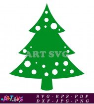 Green Christmas Tree With White Dots Design SVG