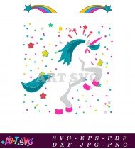 Magical Unicorn Rainbow Stars Party Decor SVG