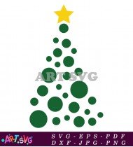 Green Dotted Christmas Tree Design SVG