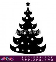 Christmas Tree Outline Design Black Simple SVG