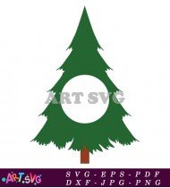 Christmas Tree With Circle For Name SVG