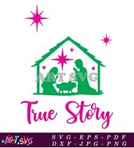 Nativity Scene Christian Religious Illustration SVG