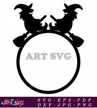 Witch Silhouette Halloween Vector Clipart SVG