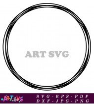 Round Circle Wreath Black and White SVG 2