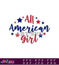 All American Girl Star Design Vector Illustration SVG