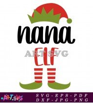 Nana Elf Christmas Ornament Design SVG Cut File