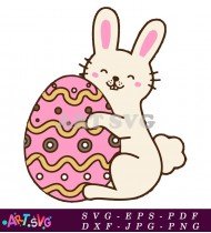 Easter Bunny Holding Egg SVG Cut File