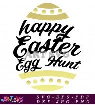 Happy Easter Egg Hunt Text Design SVG 1