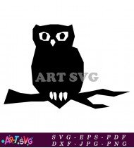 Simple Owl With Big Eyes And Teeth SVG