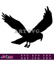 Black Silhouette Of A Flying Bird SVG