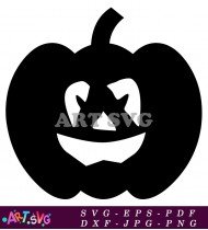 Black Halloween Pumpkin Silhouette Clipart Design SVG