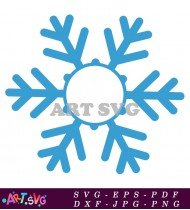 Simple Snowflake Silhouette Clipart With Circle SVG