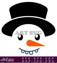 Snowman Face With Orange Nose Vector PNG SVG 2