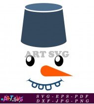 Snowman Face Design with Open Mouth SVG