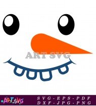 Snowman Face with Small Open Mouth SVG