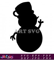 Silhouette Snowman Christmas SVG File