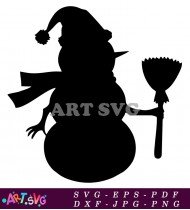 Snowman Silhouette SVG Christmas Clipart