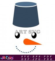 Simple Snowman Face Christmas SVG File