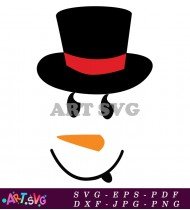 Happy Snowman With Hat Christmas Holiday Character SVG